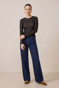 Sheer Lace Long Sleeve Top