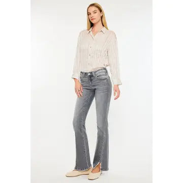 Low Rise Bootcut Jeans with Split