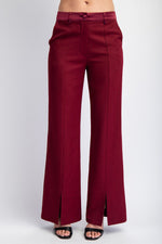 WOVEN TAILORED PANTS WITH SATIN CONTRAST