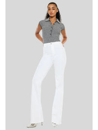 High Rise Tailored Wide Leg White Pants