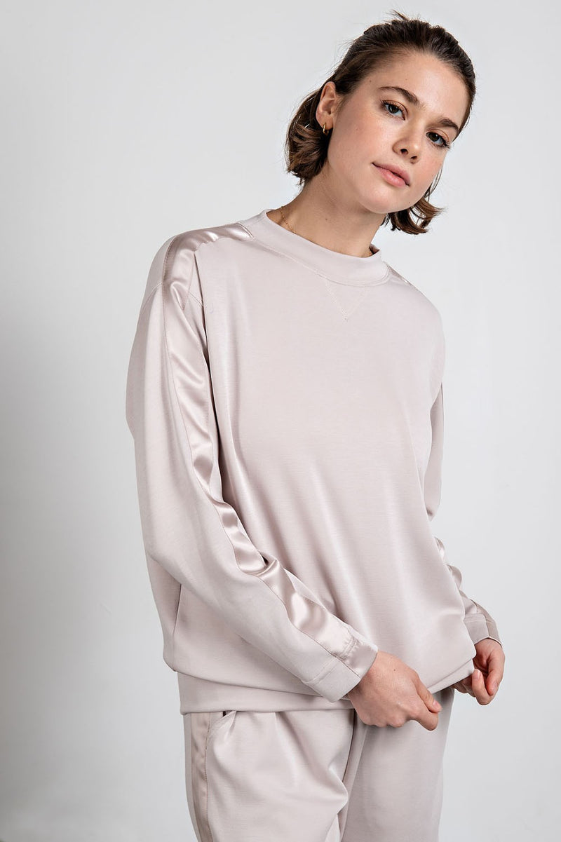 TOP WITH SATIN SIDE DETAIL NUDE