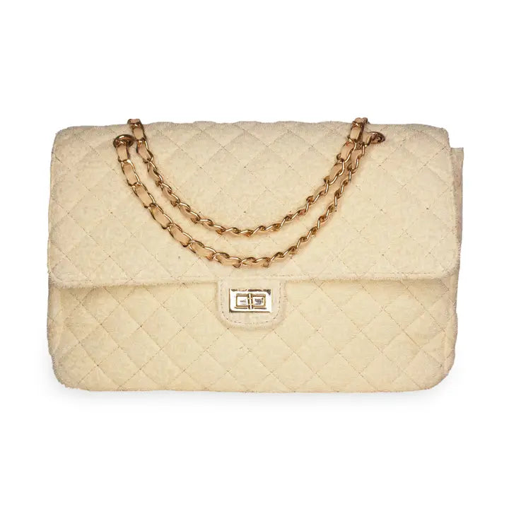 Quilted Chain Strap Flap Shoulder Bag