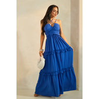 Solid Flowy Tiered Maxi Dress