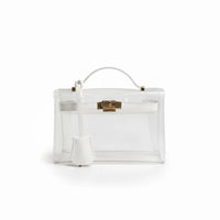 Clear Structured Top Handle Handbag with Inner Pouch