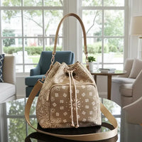 Nude Bandana Print Drawstring Shoulder Bag