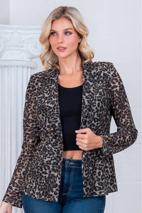 Jenna Leopard Mesh Blazer