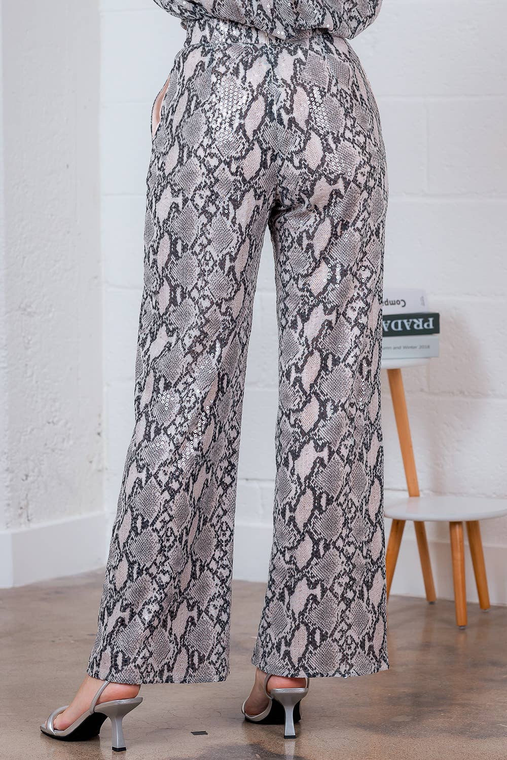 Leopard Sequin High Waisted Pants