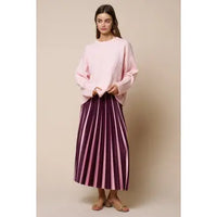 Two Tone Pleated Maxi Skirt