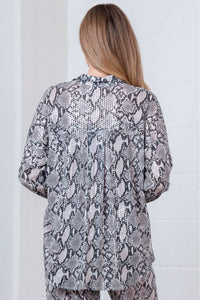 Leopard Sequence Oversized Blouse