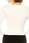 KNITTED SWEATER WITH FLOWERS WITH LONG SLEEVE WHITE