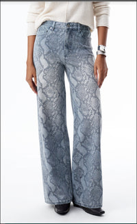 Animal Print Denim Jeans front view