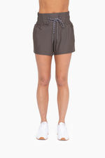 Lace Up Nylon Blend Active Shorts