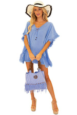 Boho Tunic Cover-Up Blue