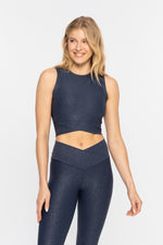 FAUX LEATHER CROSSOVER ACTIVE TOP