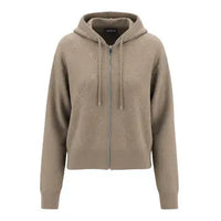 Rhinestone Sweater Hoodie Zip-Up