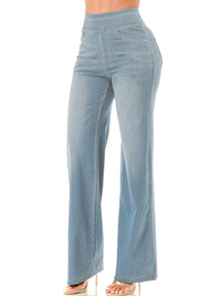 High-Waisted Stretch Wide Leg Jeans