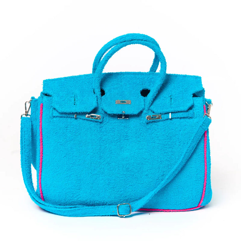 Hamptons Designer Terry Bag Turquoise