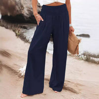 Summer Loose Wide Leg Cotton Linen Pants Women
