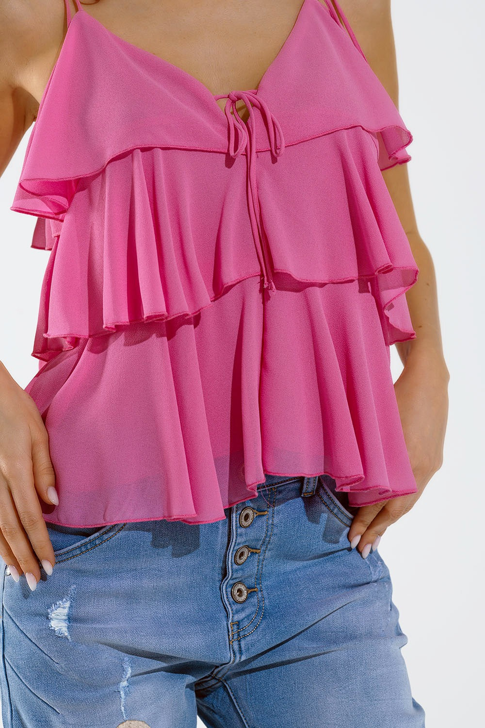 Ruffle Top WIth Thin straps