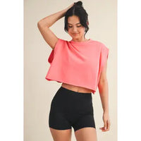 Light Blue Open Back Cropped Active Top
