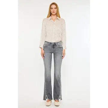 Low Rise Bootcut Jeans with Split