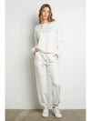 Rhinestone Heart Print white Jogger Sweatpants