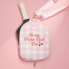 Pink Gingham Pickleball Paddle Bag with Adjustable Strap