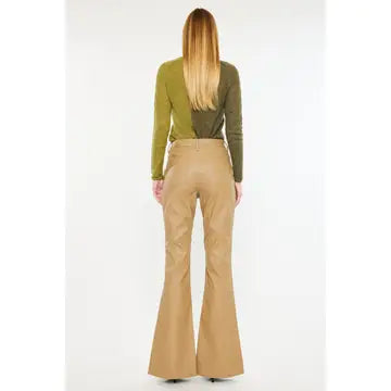 Vegan Leather Bootcut pants