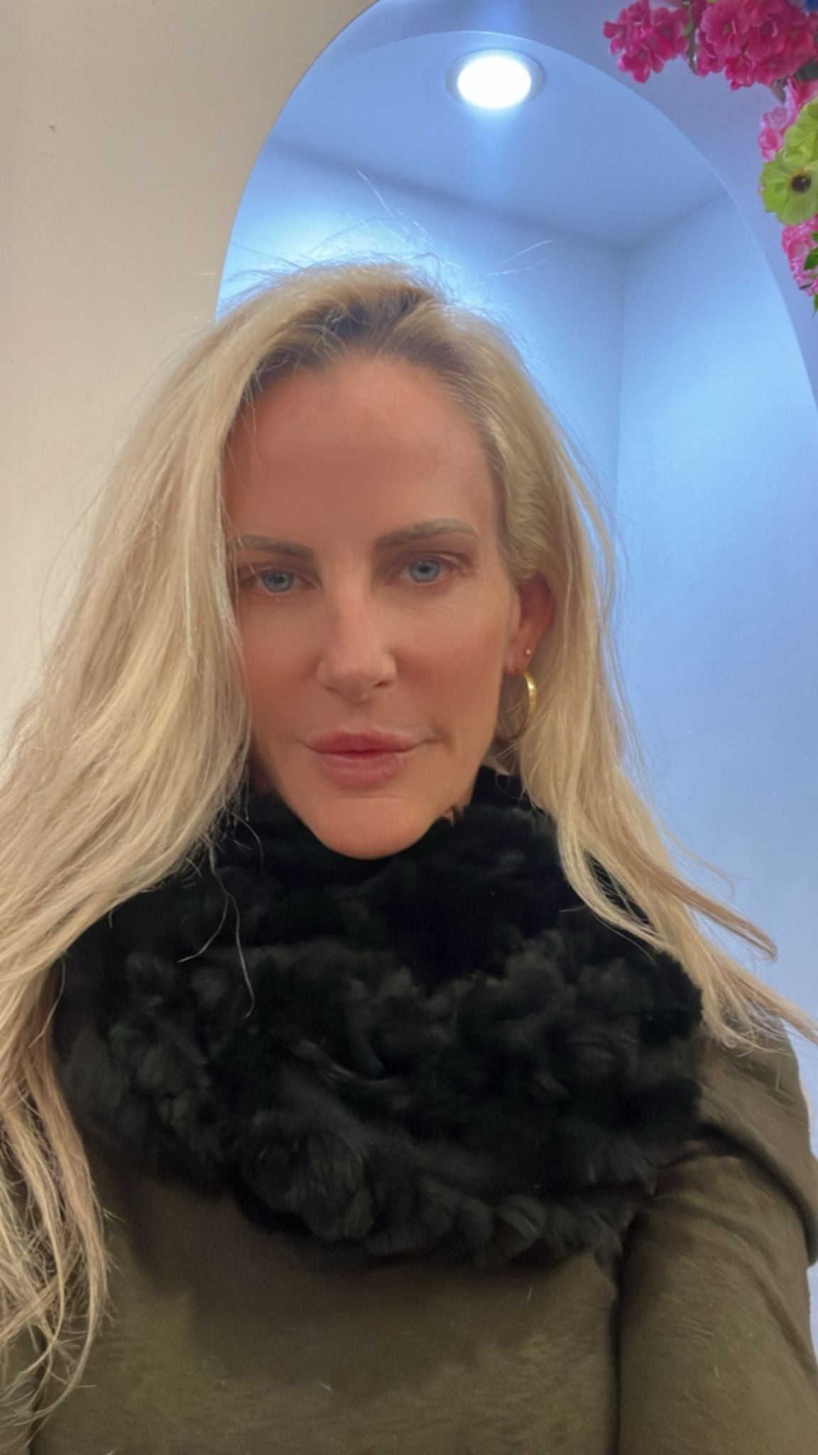 Black Rabbit Fur Infinity Scarf