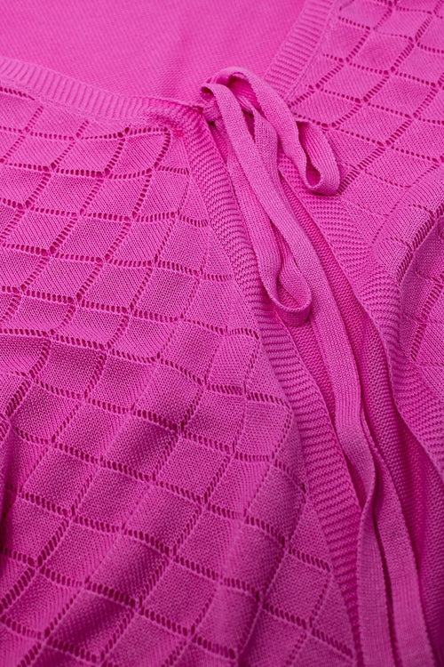 Pink Open Front Cardigan