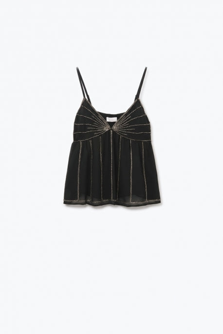 Beaded Chiffon Babydoll Cami