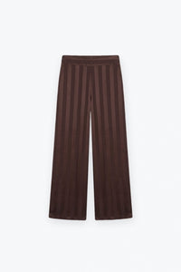 Chocolate Tonal Stripe Satin Pant