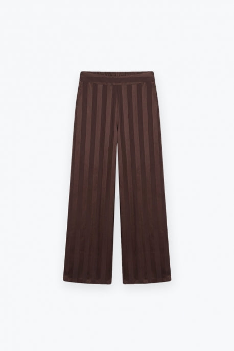 Chocolate Tonal Stripe Satin Pant