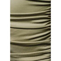 Crossover Collar Ruched Long Sleeve Fitted Top