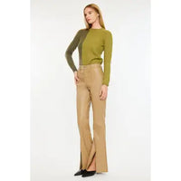 Vegan Leather Bootcut pants