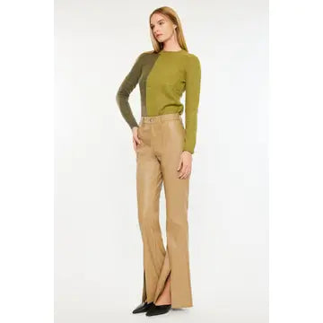Vegan Leather Bootcut pants