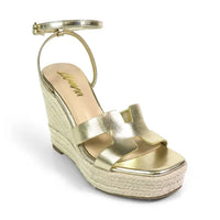 Leah Cutout Strap Espadrille Platform Wedge Sandals