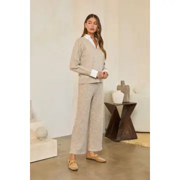 Marled Knit Sweater Set