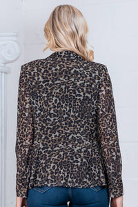 Jenna Leopard Mesh Blazer