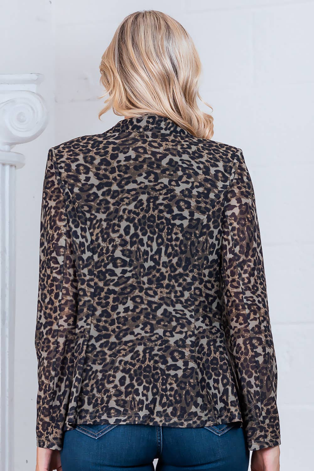 Jenna Leopard Mesh Blazer