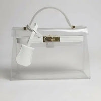 Clear Structured Top Handle Handbag with Inner Pouch