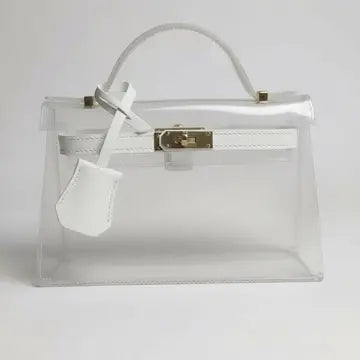 Clear Structured Top Handle Handbag with Inner Pouch