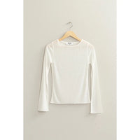 Ribbed Long Sleeve Fitted Top