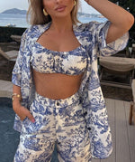 Printed Sexy Three-piece Set