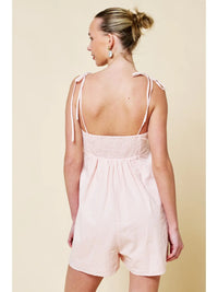 Watermelon Embroidered Tie Strap Romper