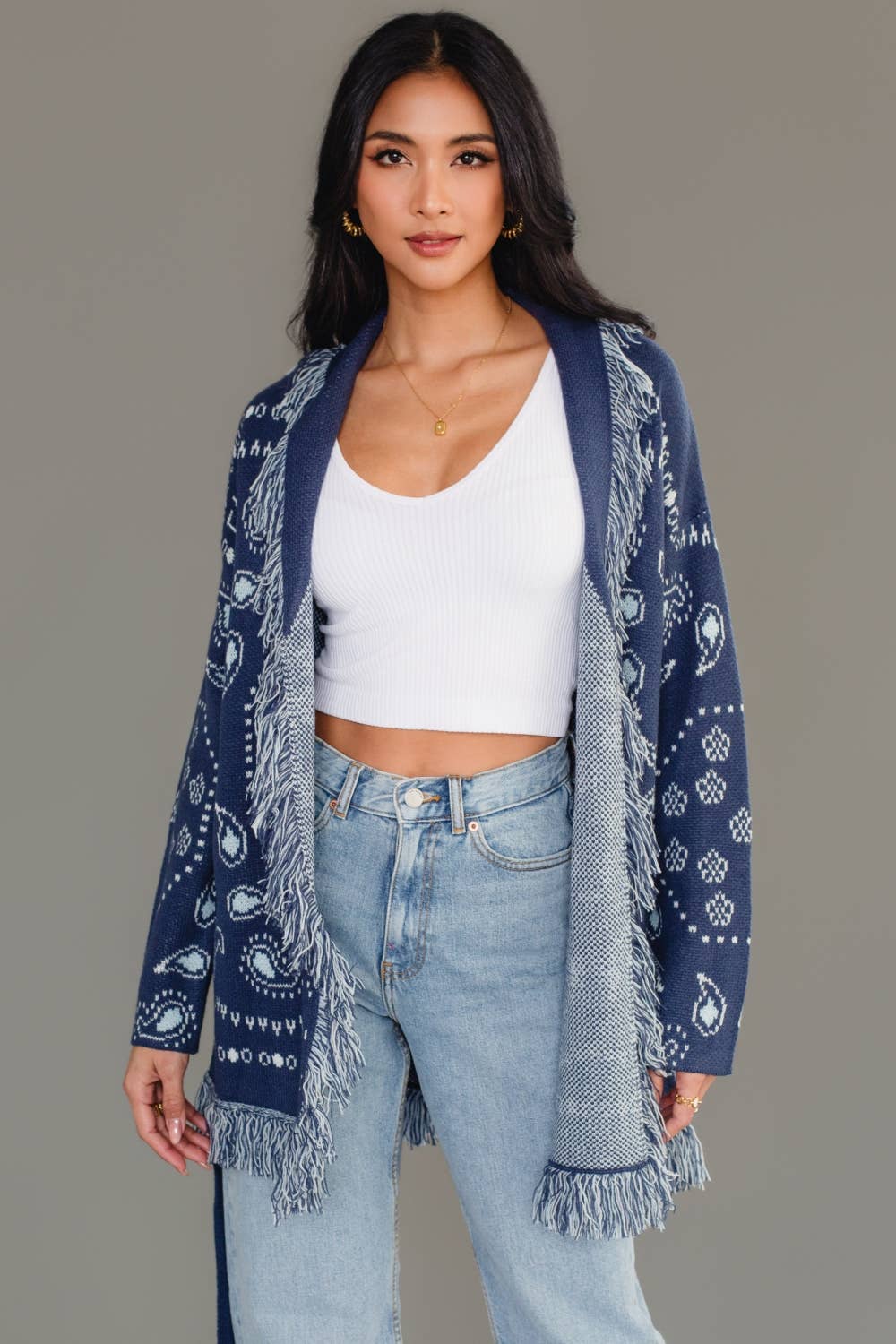 Bandana Fringe Cardigan