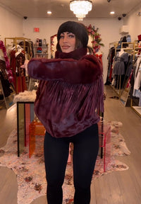 Dancing in the Moonlight Fringe Jacket – Midnight Merlot
