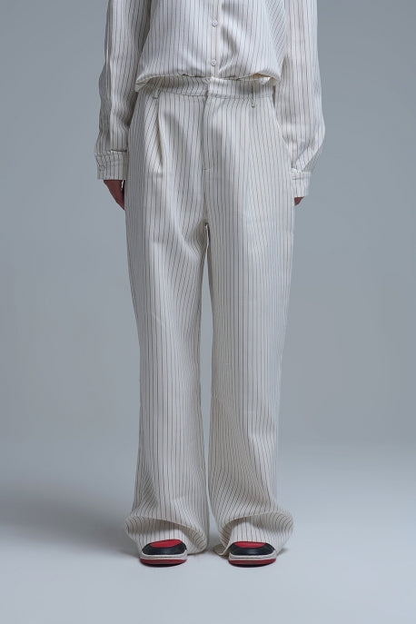 Chic Pinstripe Wide-Leg