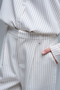 Chic Pinstripe Wide-Leg