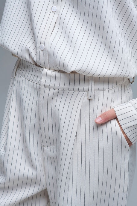 Chic Pinstripe Wide-Leg
